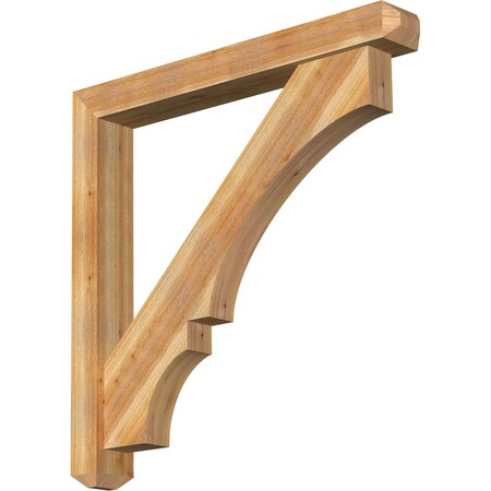 Ekena Millwork Balboa Craftsman Rough Sawn Bracket w/ Offset Brace, Western Red Cedar, 6"W x 46"D x 46"H BKT0604X46X46BOA04RWR